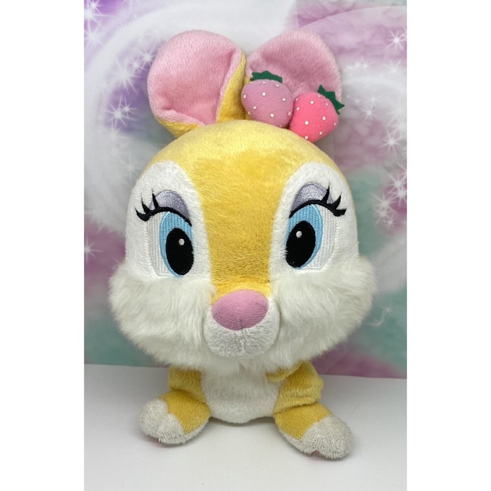 Disneyland Hong Kong Exclusive Miss Bunny Bambi Plush Yellow Strawberries 8” HTF